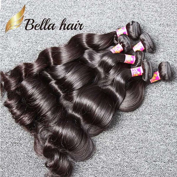 

5 bundles unprocessed indian human hair weaves natural black color wavy body wave hair extensions bella hair
