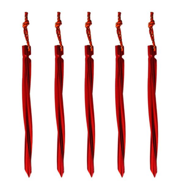 

5pcs/set 25cm aluminium alloy helix tents peg nail stake camping ground pegs for outdoor hiking camping trip essential tool kits