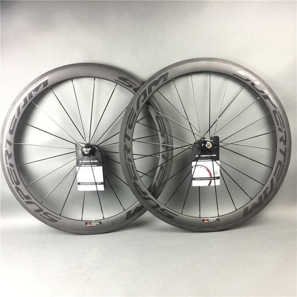 

Original uperteam matte full carbon road bicycle bike wheel clincher tubular black carbono fiber wheel with ba alt brake urface