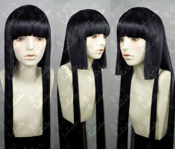 

fashion style long black wig hair new cosplay party wig 100cm ing