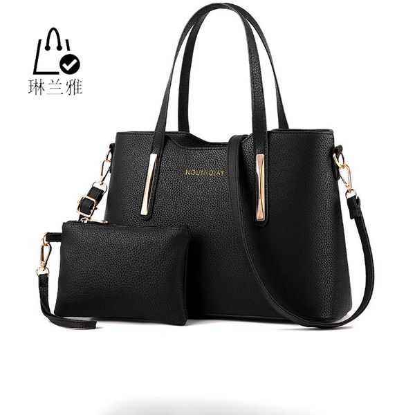 

wholesale- linlanya new brand women composite bag casual totes pu leather shoulder bags solid crossbody bags w-k28