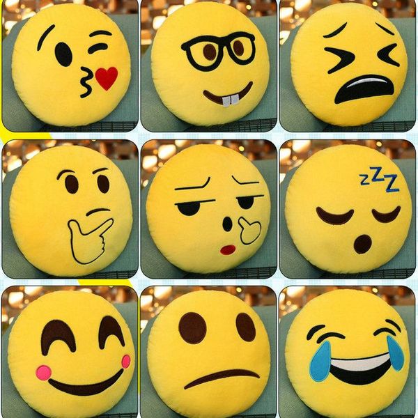 

10-15cm Emoji Plush Hold pillow cartoon bag pendant QQ Expression Stuffed Plush doll emoji toys for Kids Keychains Keyrings 21 style