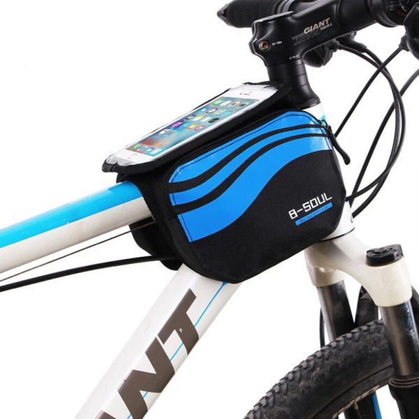 Neue Radfahren Fahrrad Taschen Fahrrad Rahmen Vorne Rohr Wasserdichte Handy Tasche 5,7 zoll Fahrrad Touchscreen Tasche