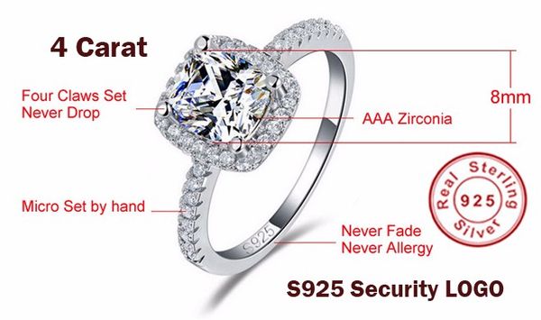 

us gia certificate sona diamond 3 ct solid 925 sterling silver wedding engagement ring luxury jewelry, Golden;silver