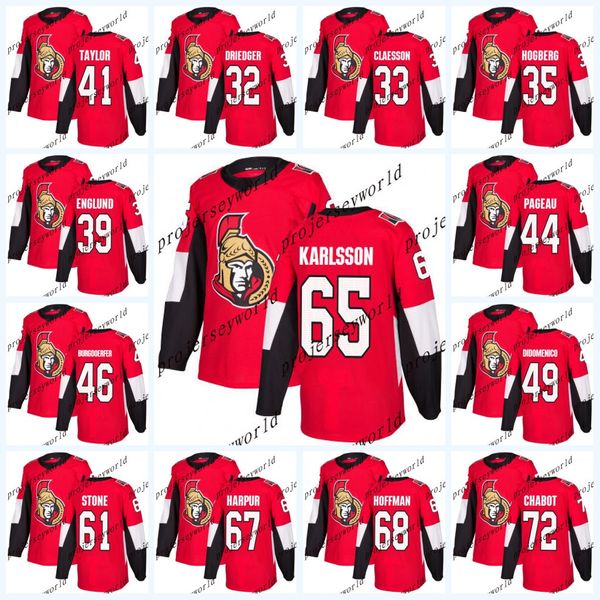 

Ottawa Senators Jerseys 2017-2018 Season 14 Alex Burrows 32 Chris Driedger 33 Fredrik Claesson 35 Marcus Hogberg Hockey Jerseys