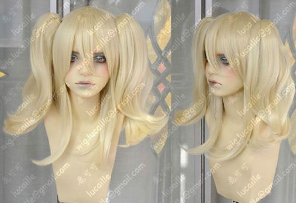 

alois fashion short light blonde fashion cosplay party wig+2 clip ponytail, Black