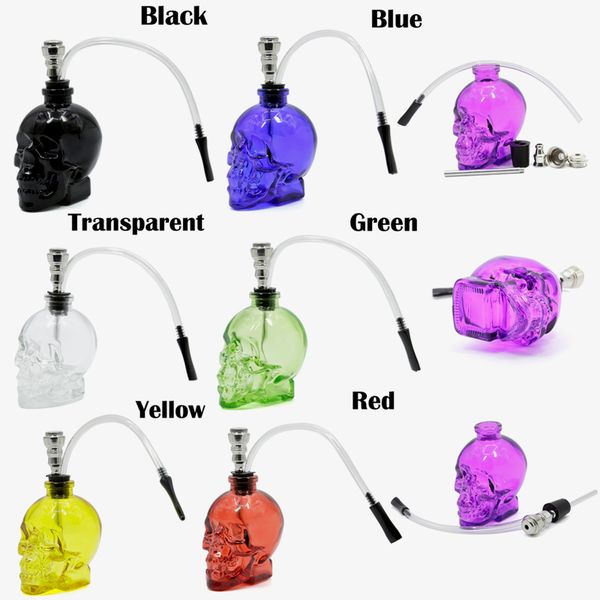 Beste Schädel Kopf Glas Bong 7 Farben Glas Shisha Wasserpfeife Durable Mini Shisha Tabak Rauchen Billig Wasserpfeife Einzigartiges Design