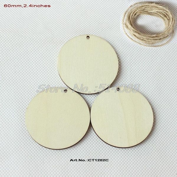 

wholesale- (50pcs/lot) 60mm blank wooden circle key chain round wooden disks with hole favor tags 2.4 inches -ct1202c