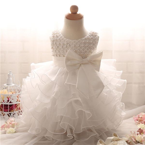 

fashion baby girl dress lace white flower girls dresses super bow princess kids wedding pageant party gown infant summer cloth, Red;yellow
