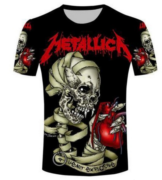 

Новая мода женщины / мужчины Metallica Rock короткие рукава смешные 3D печати футболка ле