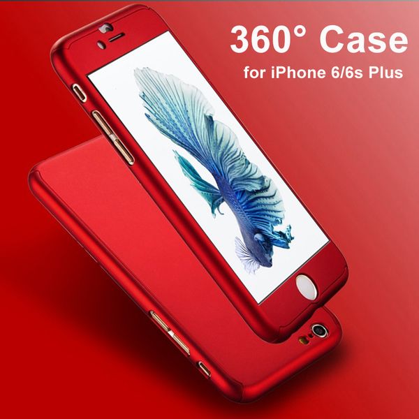 Capinhas 360 Case + Tempered Glass for iPhone 6/7: Thin Full Body Cover with Screen Protector - Scratch Resistant & Shockproof.