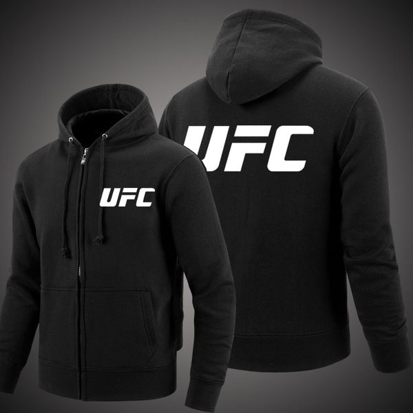 

Высокое качество мужская UFC персонализированные молния кардиган балахон повседневная Felpe печати верхняя одежда мужской бренд одежда флис пользовательские толстовка