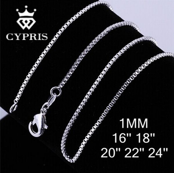 

wholesale- wholesale sale c007 16"18"20"22"24" 1mm thin silver box bike chain duarable shining accessory women men