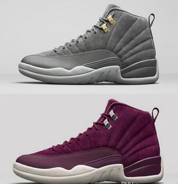 

2017 New Air 12 XII Mens Basketball Shoes suede Bordeaux 12s Boots Mens Sneakers Athletic Trainers Basket ball Sports Shoes