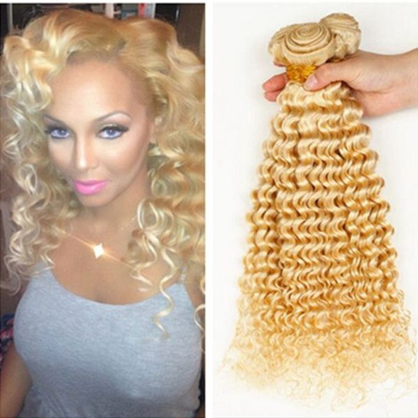 9a Malaysian Deep Wave Blonde Human Hair Weaves 613 Platinum
