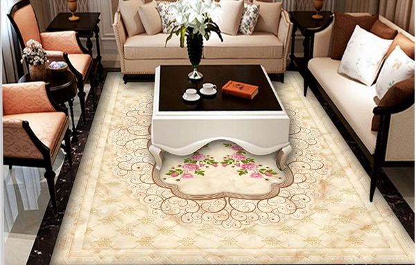 

pvc vinyl flooring bathroom european-style stone pattern jade parquet 3d floor covering