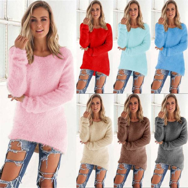 Cardigan a maniche lunghe da donna Maglione lavorato a maglia sfocato Pullover Felpa Cappotto Allentato Casual Autunno Top Maglioni Maglieria Abbigliamento donna F630