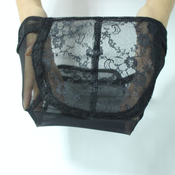 

s m l wig caps for making wigs glueless full lace wig /front wigs caps adjustable strap on the back, Black;brown