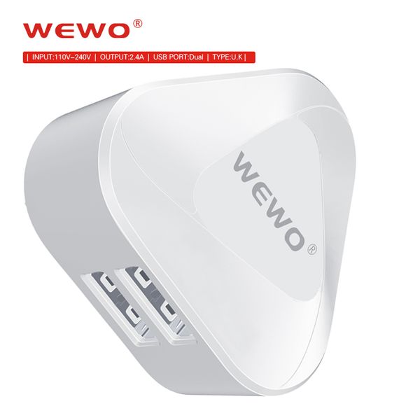 

wewo portable wall charger with cable 5v 2.1a universal dual usb travel charger cover samsung uk plug phone x chargers retail package