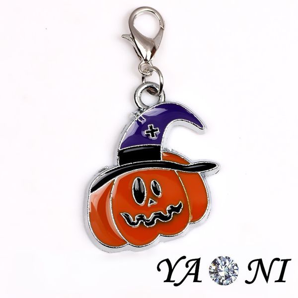 

оптовая продажа-20 шт. / лот бесплатная доставка сплава металла эмаль хэллоуин тыква подвески кулон fit женщины diy браслеты браслеты ювелир, Bronze;silver