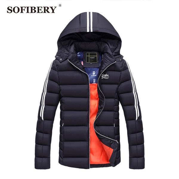 

wholesale- sofibery coats new men's coats & jackets down & parkas winter brand men's jacket men coat thick overcoat 2xl 3xl job-zh, Black