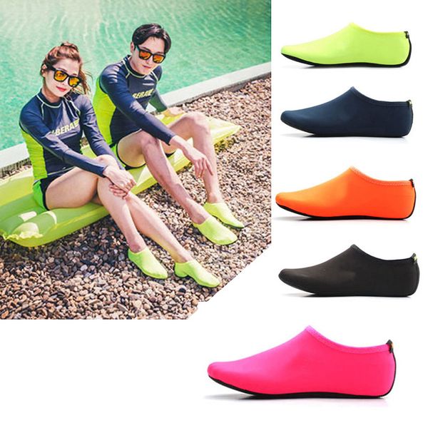 

water sports diving socks swimming snorkeling non-slip seaside beach shoes warming scratch prevent quick dry aqua water socks kids adult, Pink;yellow