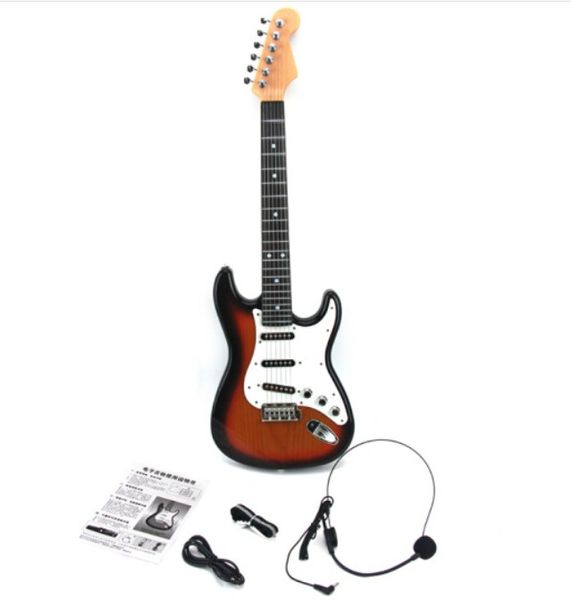 Children039s Elektronik Klavye Oyuncak Gitar Bebek Bulmaca Oyuncak 36 Yaşındaki Elektro Gitar Cep Telefonu Bilgisayarını Bağlayabilir2017992