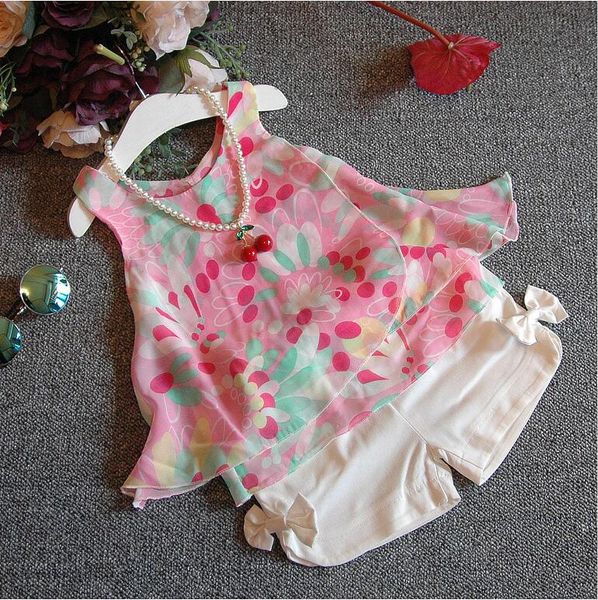 

girls clothes baby girl short pants sets kids dress girl clothing set round-neck collar sleeveless sets girls fashions wholesale 2017 hm 038, White