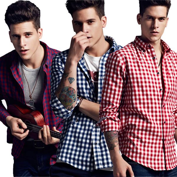 

Fashion Men's Flannel Basic Shirt Men Dress Shirt Men's Long Sleeve Plaid Shirts Casual Fashion Style Mens Shirts Clothing
