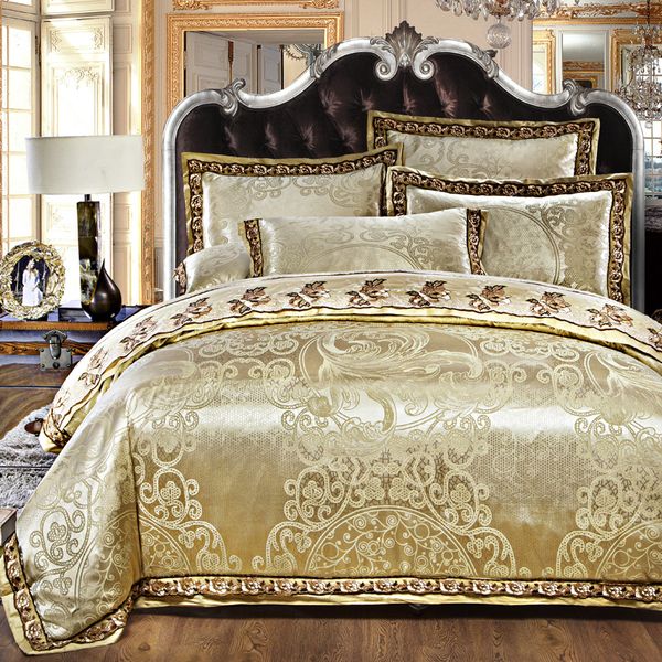 Wholesale Hot Sale Jacquard Silk Cotton Luxury Bedding Set King