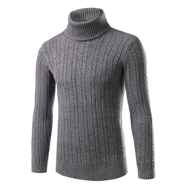 

wholesale-new autumn/winter men fashion brand casual sweater turtleneck twisted stripe slim fit knitting mens sweaters & pullovers, White;black