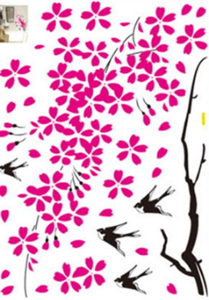 

new design home wall stickers 3d tree plum decals decorative poster for kids rooms adhesive to wall decoration removable with decals