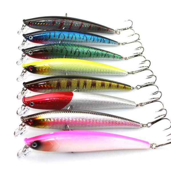 

floating swimming minnow fishing lures artificial bait hooks 11cm 12g abs plastic pencil hard lure