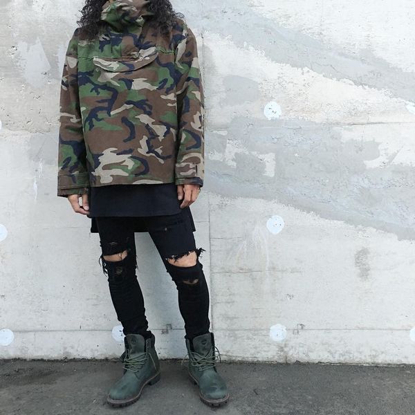 

17SS FEAR OF GOD Hooded Jackets Camouflage FOG Men Women Couple Top Coats Hoodies Fashion Hip Hop Good Quality HFWY026
