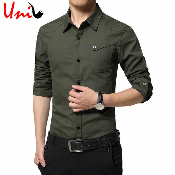 

wholesale- 2017 spring 100% cotton shirt men long sleeve casual mens fashion shirts korean style slim fit dress shirt big size -5xl yn1006, White;black