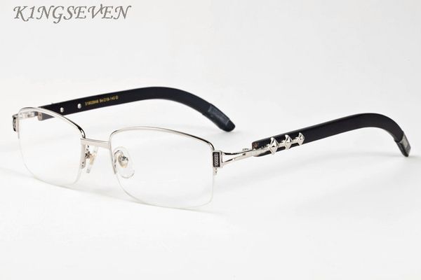 

popular lunette sunglasses for women retro half frame bamboo wood sunglasses full frame silver gold mental alloy frame gray black clear lens, White;black