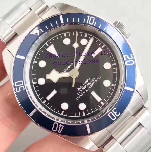

super v4 version mens automatic eta movement 2824 watch blue bezel chronometer luminous bay 79230b water resistant men zf factory watches, Slivery;brown