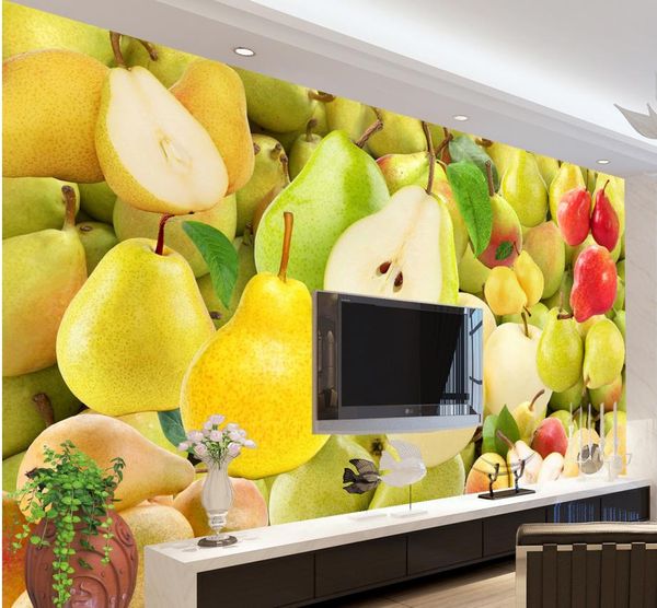 

custom any size pear wall mural 3d wallpaper 3d wall papers for tv backdrop