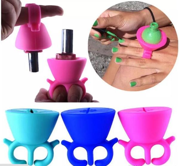 

5 4cm nail poli h bottle holder ilicone nail gel poli h holder with ring creative nail art tool poli h varni h bottle di play tand holder