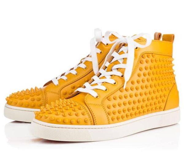 

size leisure bottom spikes shoes men,women dress flats quality sneakers red perfect studded party 35-46 wedding fashion casual shoes oabde, Black