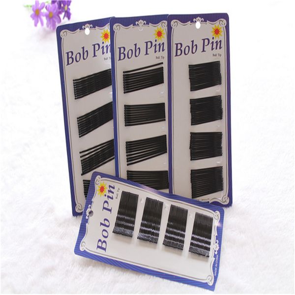 Preto Bobby Pins Mulheres Acessórios de Cabelo Bob Pin Girls Girls Cabelo Clipes Barrette Onda Reta BB Hairpins Jóias de Casamento 50Cards / lote