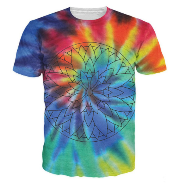 

новая мода мужская / женская футболка с цветочным лепестком tie-dye футболка летний стиль смешная мужская 3d печать повседневная футболка aa, White;black
