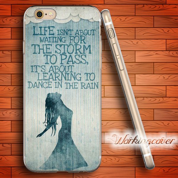 

capa dance in the rain soft clear tpu case for iphone 6 6s 7 plus 5s se 5 5c 4s 4 case silicone cover