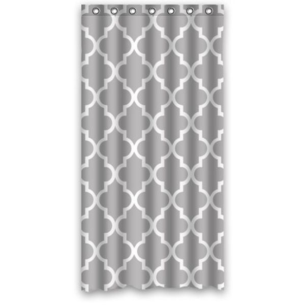 Acheter Customs 364860667280 L X 72 H Rideau De Douche Pouf Quatrefoil Rideau De Douche En Tissu Polyester Design Gris Et Blanc De 1659 Du