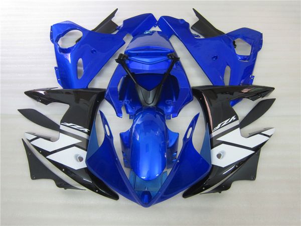 Grátis kit de carenagem de 7 presentes para Yamaha YZF R6 03 04 05 carenagens preto azul conjunto YZF R6 2003 2004 2005 OT33