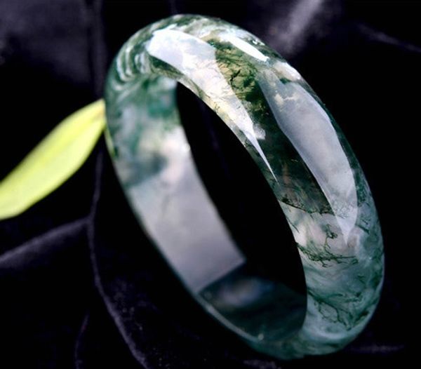 

natural scenery, multi-color, water grass agate, handmade, charm bracelet., Black