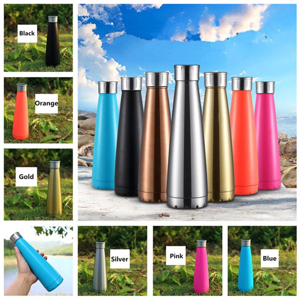 

the new pyramid shaped stainless steel vacuum cup 400ml outdoor sports water bottle 1000pcs ib074