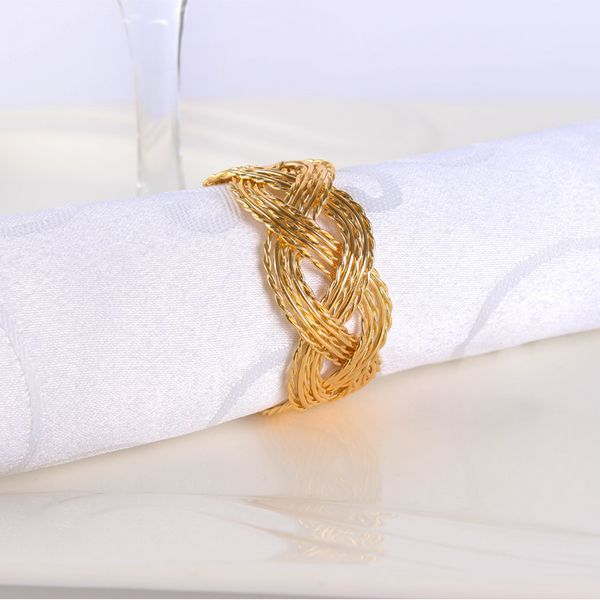 

wholesale- 10pcs/lot l soft outfit metal table napkin ring napkin buckle napkin ring, gold wire braid meal deduction