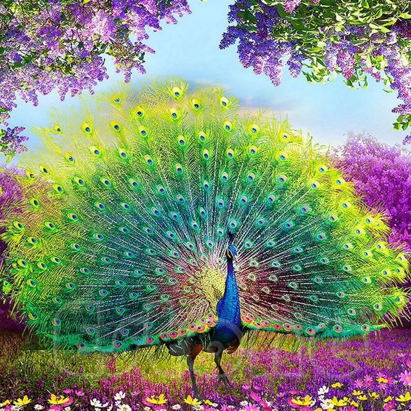 

Высокое Quatity DIY 5D Круглый Алмазная живопись Вышивка Животное Алмазная Мозаика Пав