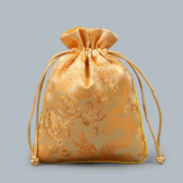 Padrão Dragão pequeno Silk Brocade bolsa com cordão jóias sacos do presente do estilo chinês embalagem de chá doce favor 3pcs Bag Spice Saquinho / lot